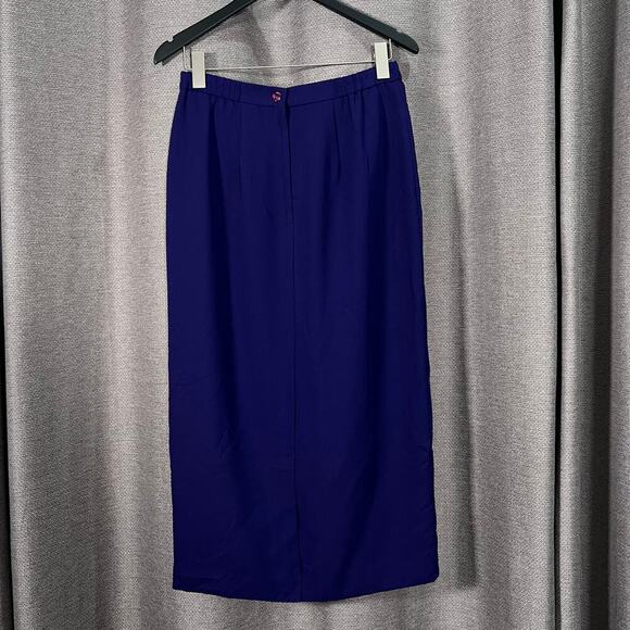 Justin Taylor Vintage 2 Piece Skirt and Blazer Suit Purple Embellished Size 10 - Picture 11 of 16